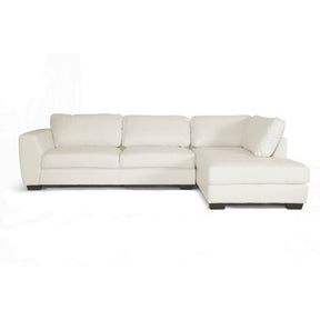 Baxton Studio Orland White Leather Modern Sectional Sofa Set with Right Facing Chaise Baxton Studio-sectionals-Minimal And Modern - 2