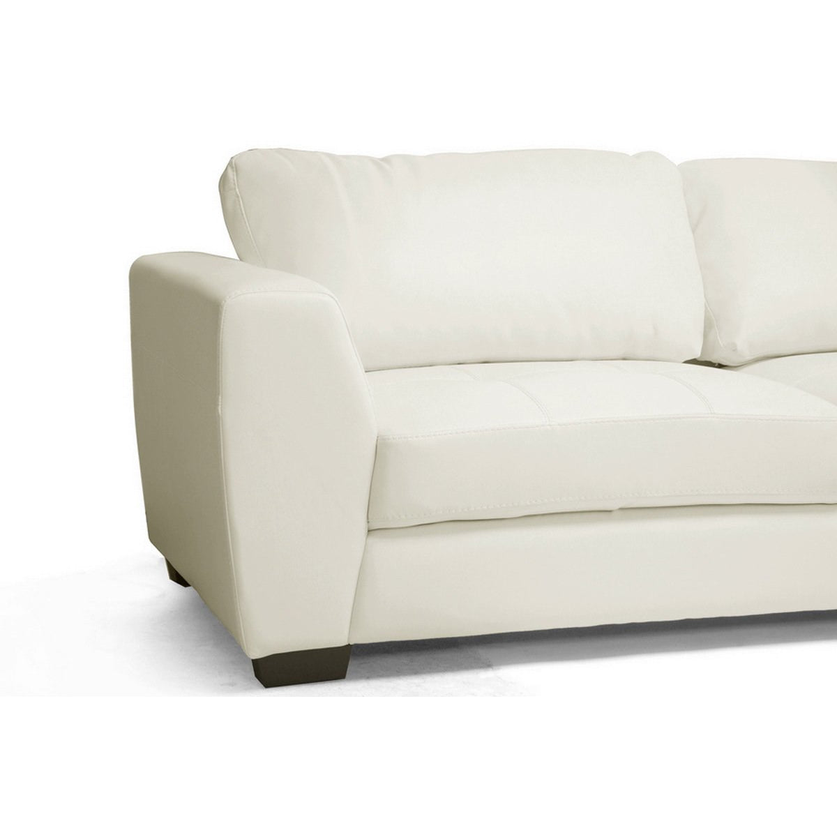 Baxton Studio Orland White Leather Modern Sectional Sofa Set with Right Facing Chaise Baxton Studio-sectionals-Minimal And Modern - 3