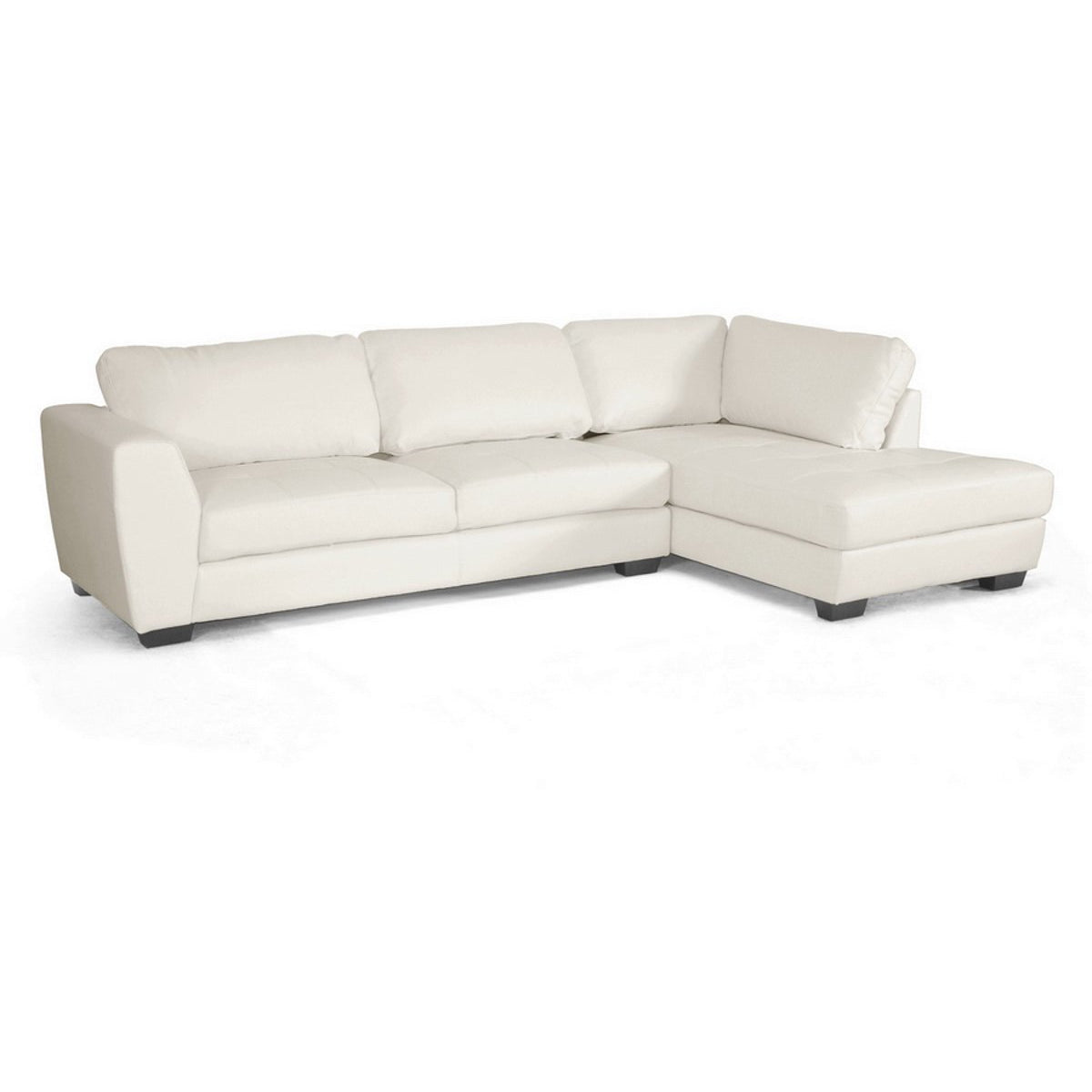 Baxton Studio Orland White Leather Modern Sectional Sofa Set with Right Facing Chaise Baxton Studio-sectionals-Minimal And Modern - 1