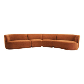 Moe's Home Collection Yoon Eclipse Modular Sectional Chaise Right Fired Rust - JM-1023-06