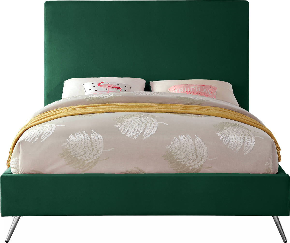 Meridian Furniture Jasmine Green Velvet King Bed