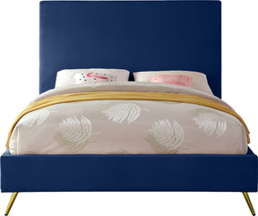 Meridian Furniture Jasmine Navy Velvet Full Bed