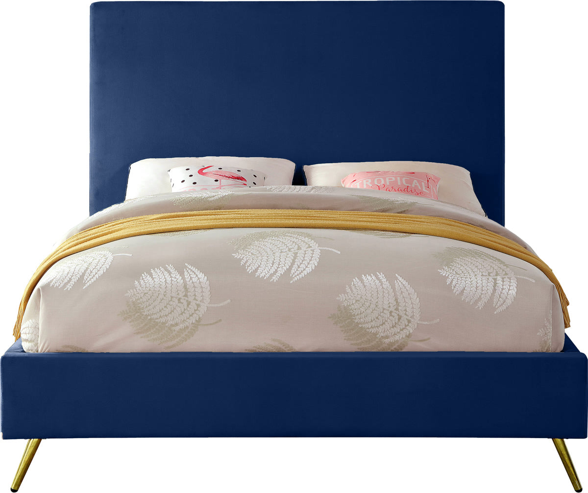 Meridian Furniture Jasmine Navy Velvet King Bed