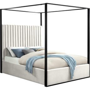 Meridian Furniture Jax Cream Velvet Queen BedMeridian Furniture - Queen Bed - Minimal And Modern - 1