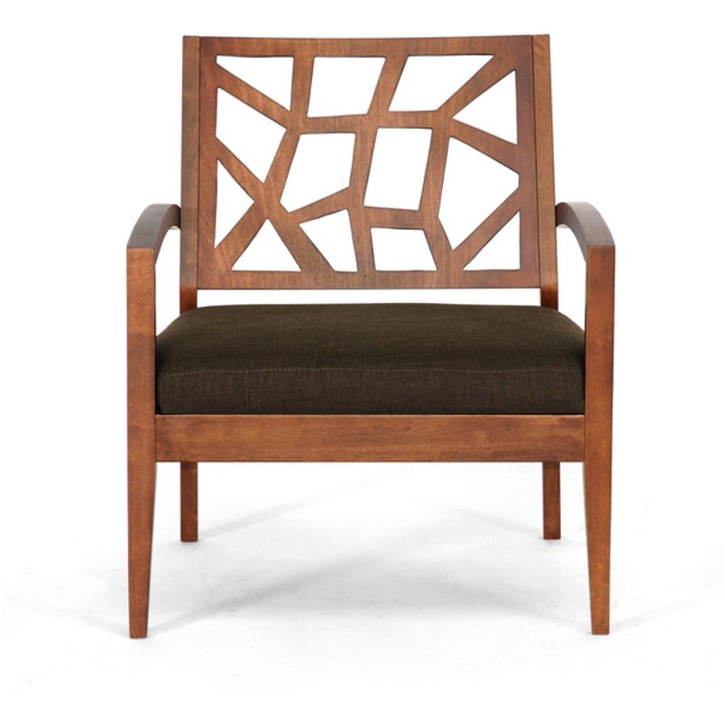 Baxton Studio Jennifer Modern Lounge Chair with Dark Brown Fabric Seat Baxton Studio-chairs-Minimal And Modern - 2