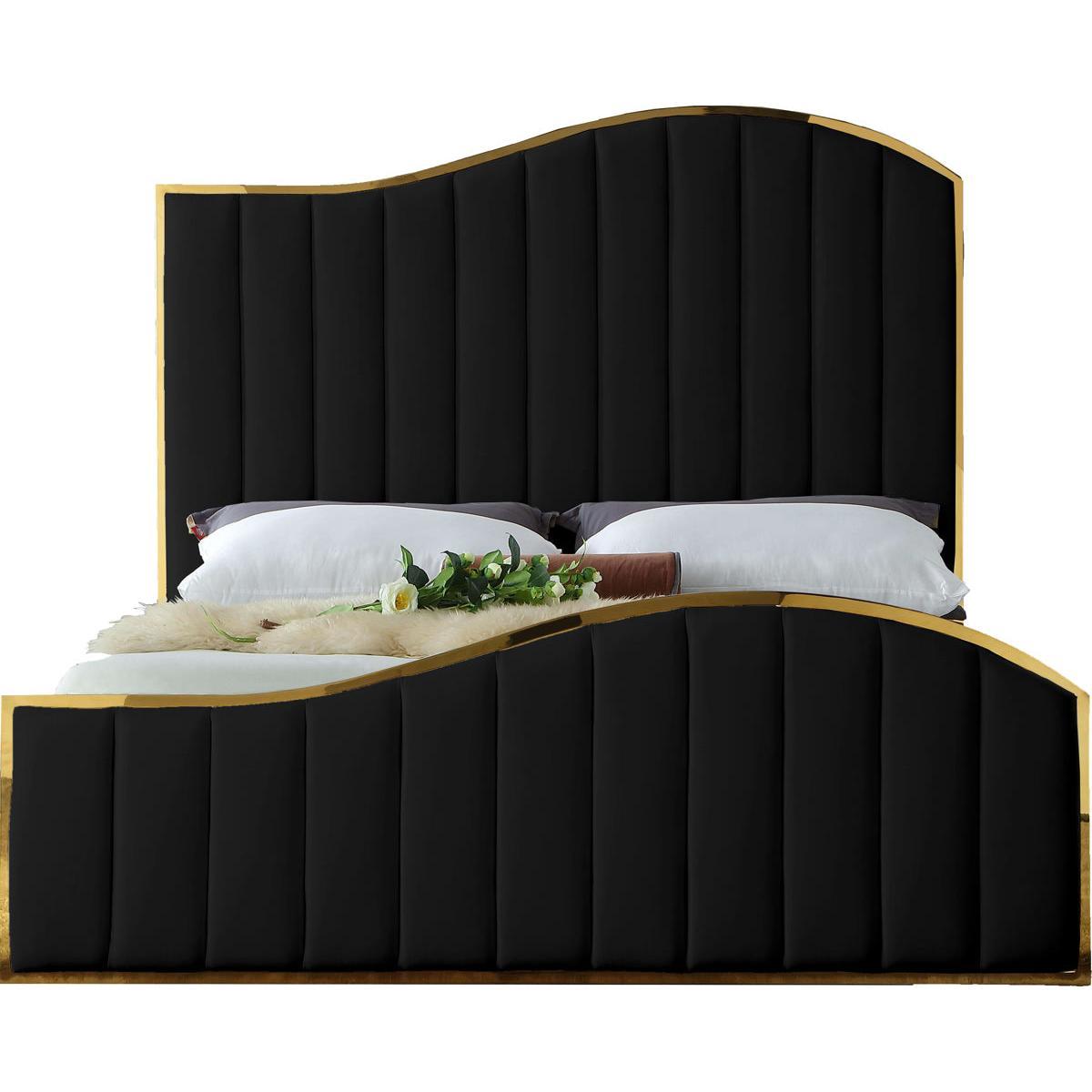 Meridian Furniture Jolie Black Velvet Queen BedMeridian Furniture - Bed - Minimal And Modern - 1
