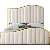 Meridian Furniture Jolie Cream Velvet King Bed (3 Boxes)Meridian Furniture - King Bed (3 Boxes) - Minimal And Modern - 1
