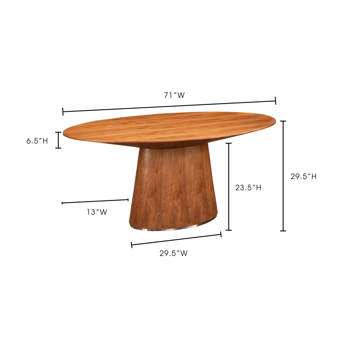 Moe's Home Collection Otago Oval Dining Table Walnut - KC-1007-03