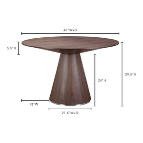 Moe's Home Collection Otago Dining Table Round Walnut - KC-1028-03