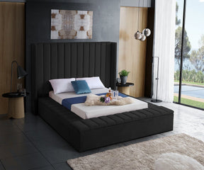 Meridian Furniture Kiki Black Velvet Full Bed (3 Boxes)