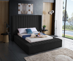 Meridian Furniture Kiki Black Velvet Full Bed