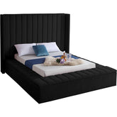 Meridian Furniture Kiki Black Velvet King Bed (3 Boxes)Meridian Furniture - King Bed (3 Boxes) - Minimal And Modern - 1