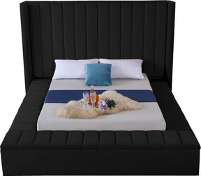 Meridian Furniture Kiki Black Velvet Queen Bed