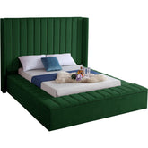 Meridian Furniture Kiki Green Velvet Queen Bed (3 Boxes)Meridian Furniture - Queen Bed (3 Boxes) - Minimal And Modern - 1