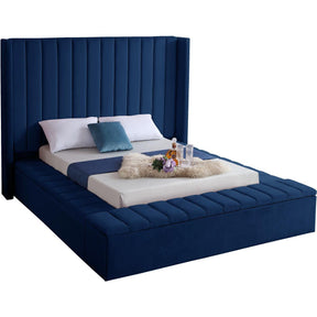 Meridian Furniture Kiki Navy Velvet King BedMeridian Furniture - Bed - Minimal And Modern - 1