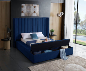 Meridian Furniture Kiki Navy Velvet King Bed
