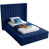 Meridian Furniture Kiki Navy Velvet Twin BedMeridian Furniture - Bed - Minimal And Modern - 1