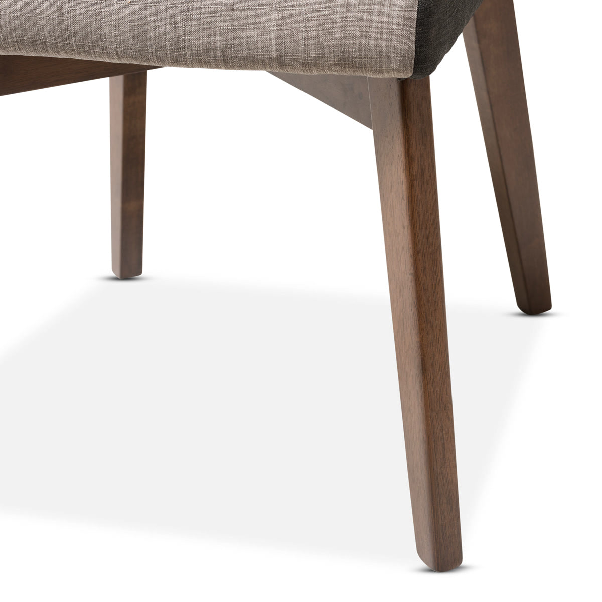 Baxton Studio Kimberly Mid-Century Modern Beige and Brown Fabric Dining Chair (Set of 2) Baxton Studio-dining chair-Minimal And Modern - 6
