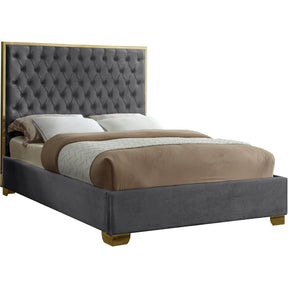 Meridian Furniture Lana Grey Velvet Full BedMeridian Furniture - Full Bed - Minimal And Modern - 1