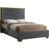 Meridian Furniture Lana Grey Velvet Queen BedMeridian Furniture - Queen Bed - Minimal And Modern - 1