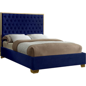 Meridian Furniture Lana Navy Velvet Full BedMeridian Furniture - Full Bed - Minimal And Modern - 1