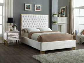 Meridian Furniture Lana White Velvet Full Bed