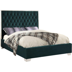 Meridian Furniture Lexi Green Velvet Full BedMeridian Furniture - Full Bed - Minimal And Modern - 1
