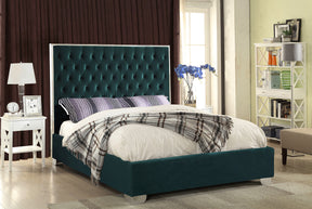 Meridian Furniture Lexi Green Velvet Full Bed