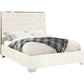 Meridian Furniture Lexi White Velvet King BedMeridian Furniture - King Bed - Minimal And Modern - 1
