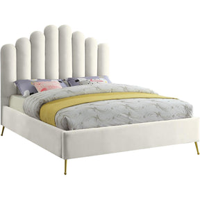 Meridian Furniture Lily Cream Velvet Queen BedMeridian Furniture - Queen Bed - Minimal And Modern - 1