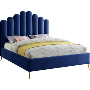 Meridian Furniture Lily Navy Velvet King BedMeridian Furniture - King Bed - Minimal And Modern - 1