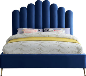 Meridian Furniture Lily Navy Velvet Queen Bed