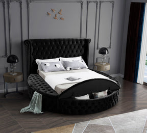Meridian Furniture Luxus Black Velvet Full Bed (3 Boxes)