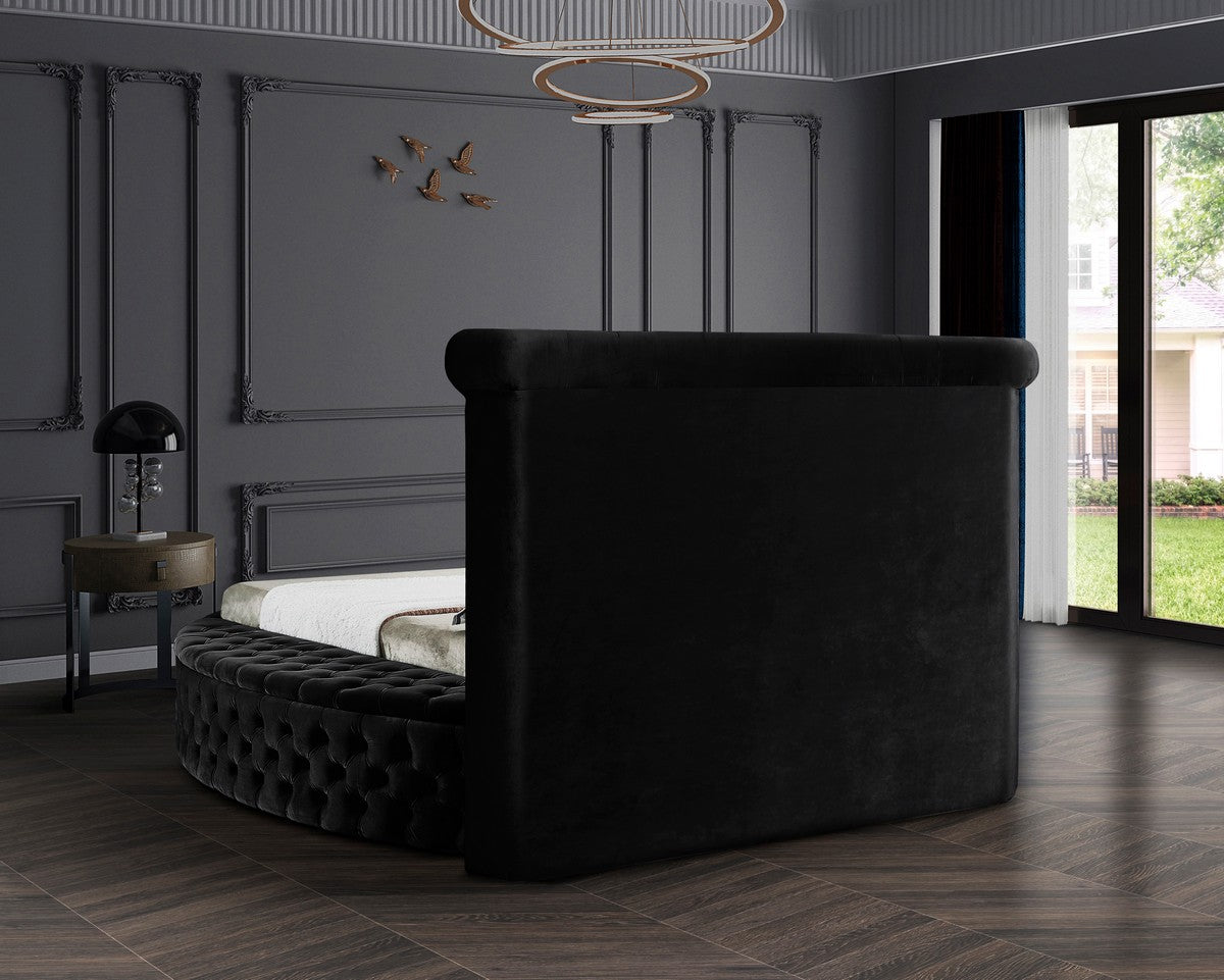 Meridian Furniture Luxus Black Velvet King Bed (3 Boxes)