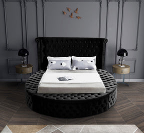 Meridian Furniture Luxus Black Velvet Queen Bed (3 Boxes)