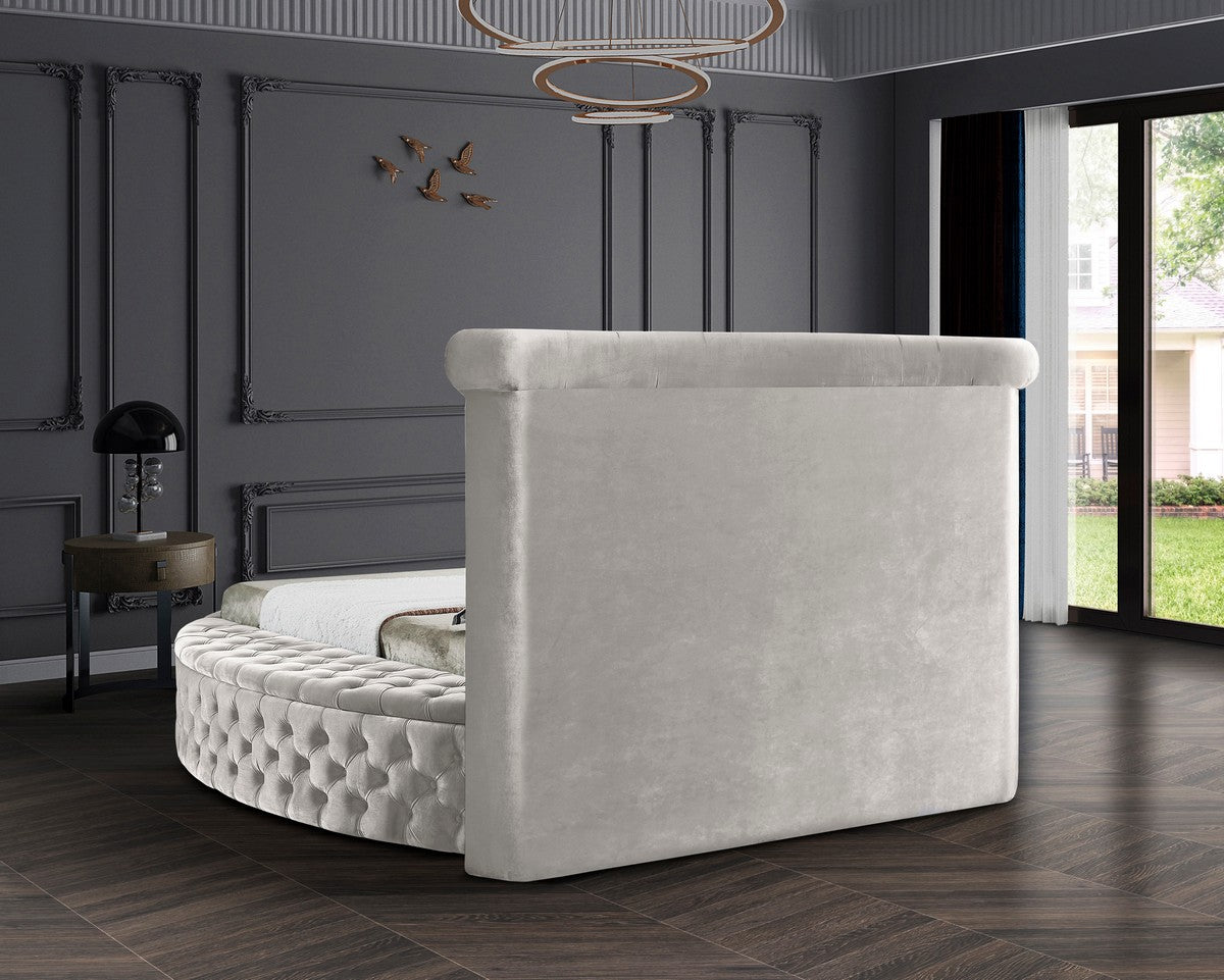 Meridian Furniture Luxus Cream Velvet Full Bed (3 Boxes)