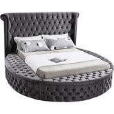 Meridian Furniture Luxus Grey Velvet Full Bed (3 Boxes)Meridian Furniture - Full Bed (3 Boxes) - Minimal And Modern - 1
