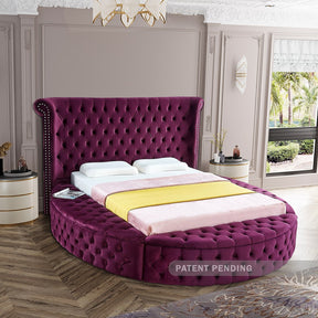 Meridian Furniture Luxus Purple Velvet Full Bed