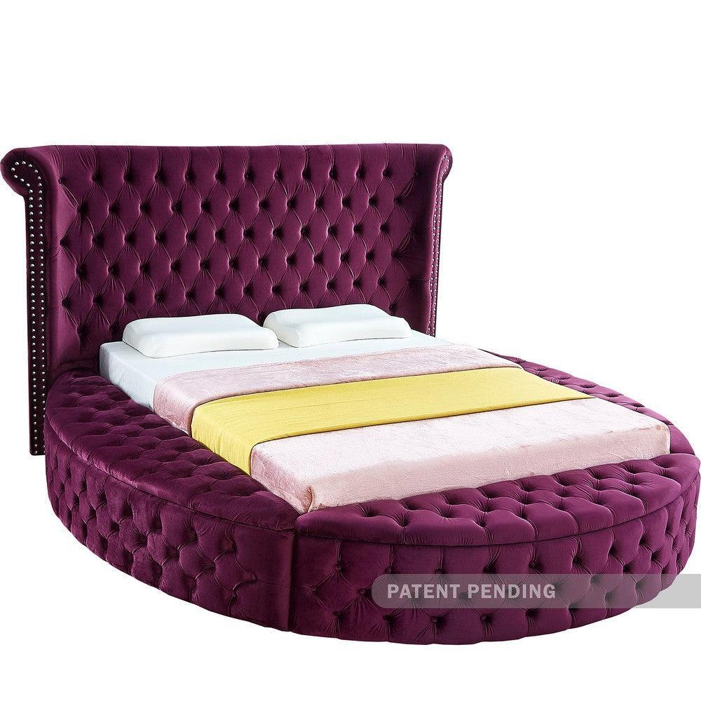 Meridian Furniture Luxus Purple Velvet Queen BedMeridian Furniture - Queen Bed - Minimal And Modern - 1