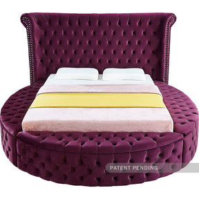 Meridian Furniture Luxus Purple Velvet Queen Bed