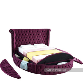 Meridian Furniture Luxus Purple Velvet Queen Bed