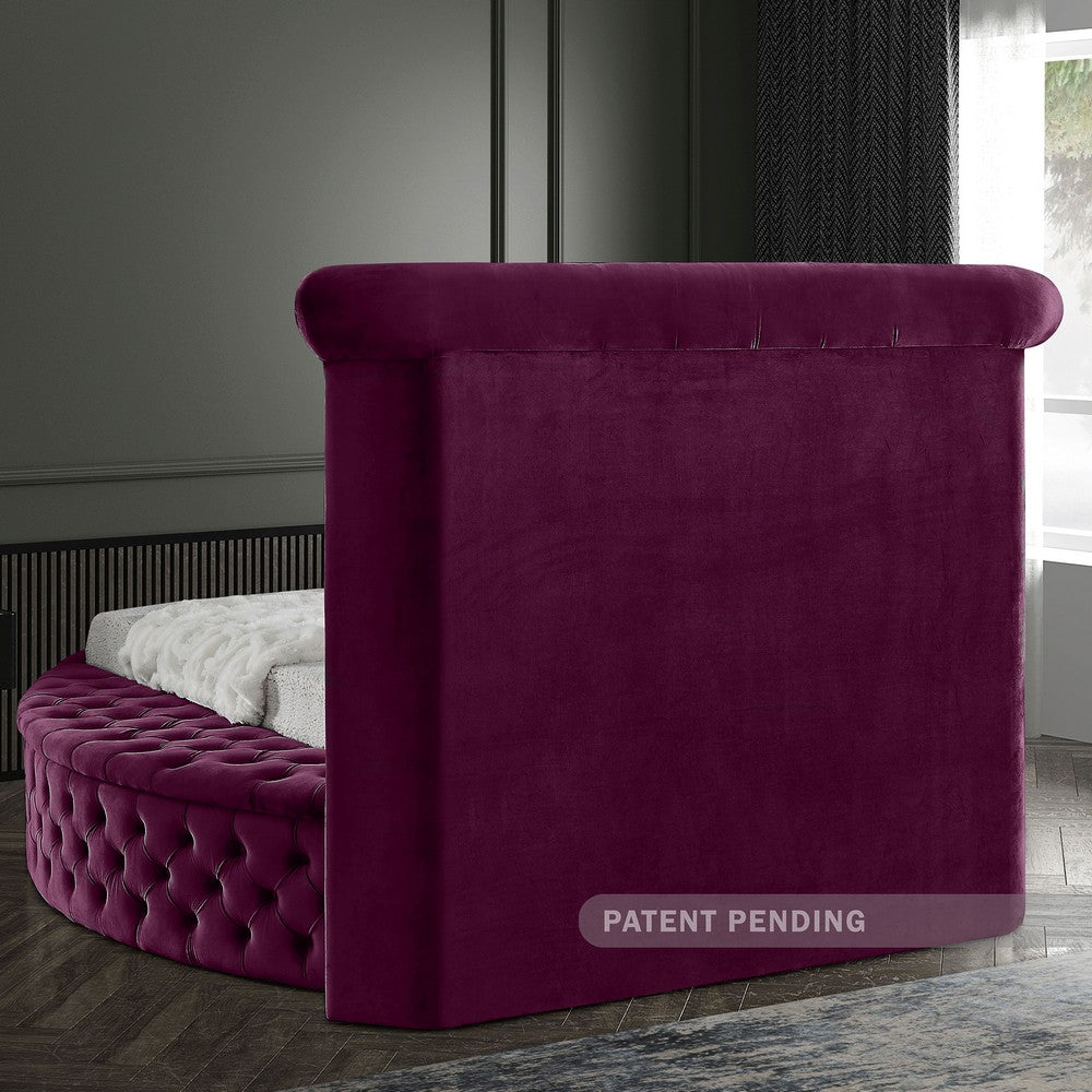 Meridian Furniture Luxus Purple Velvet Twin Bed