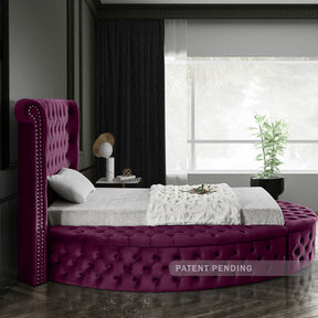 Meridian Furniture Luxus Purple Velvet Twin Bed