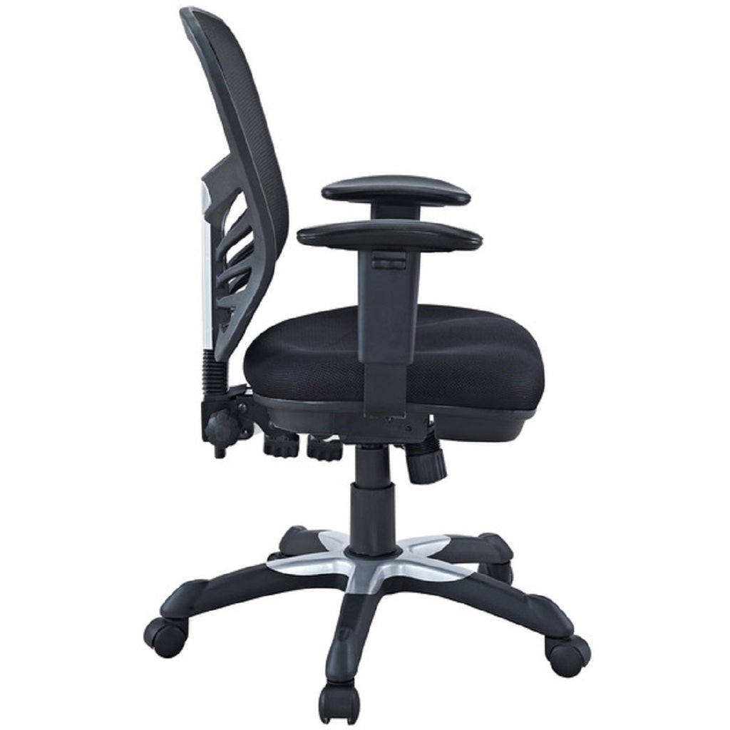 Manhattan Comfort Governor Executive Mesh High-Back Adjustable Office Chair in Black