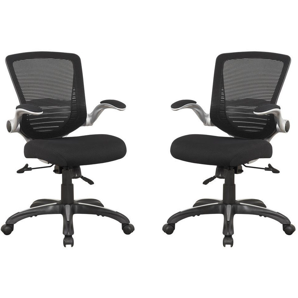 Manhattan Comfort Ergonomic Walden Office Chair in Black Mesh - Set of 2Manhattan Comfort-Office Chair- - 1