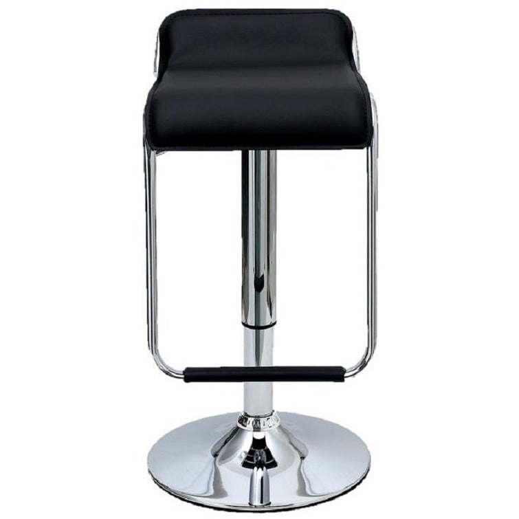 Manhattan Comfort Sophisticated Horatio Barstool with a Hanging Footrest in Black -Set of 2