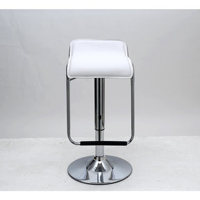 Manhattan Comfort Sophisticated Horatio Barstool with a Hanging Footrest in White -Set of 2