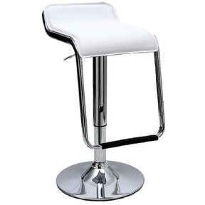 Manhattan Comfort Sophisticated Horatio Barstool with a Hanging Footrest in White -Set of 2