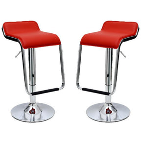 Manhattan Comfort Sophisticated Horatio Barstool with a Hanging Footrest in Red -Set of 2Manhattan Comfort-Barstools - - 1