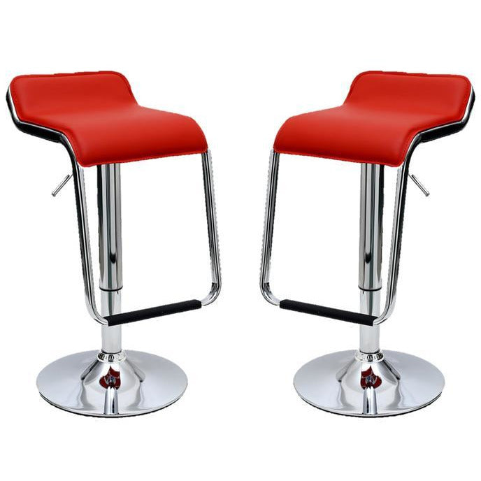 Manhattan Comfort Sophisticated Horatio Barstool with a Hanging Footrest in Red -Set of 2Manhattan Comfort-Barstools - - 1